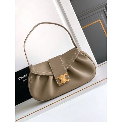 Celine Medium Polly Bag in Brown Sepia Calfskin