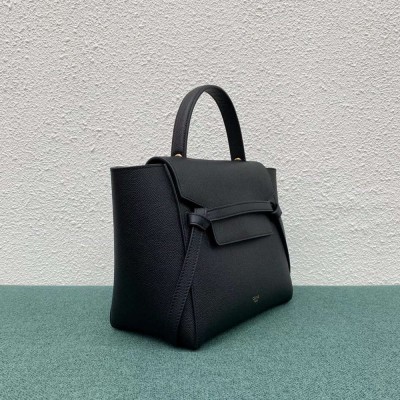 Celine Micro Belt Bag In Black Grained Calfskin