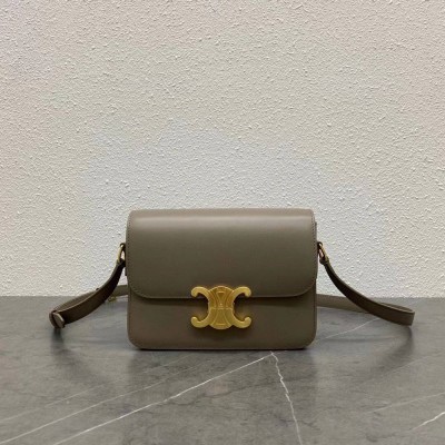 Celine Triomphe Teen Bag In Grey Leather