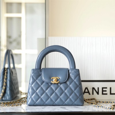 Chanel 23K Tote Bag Series Denim Blue Large