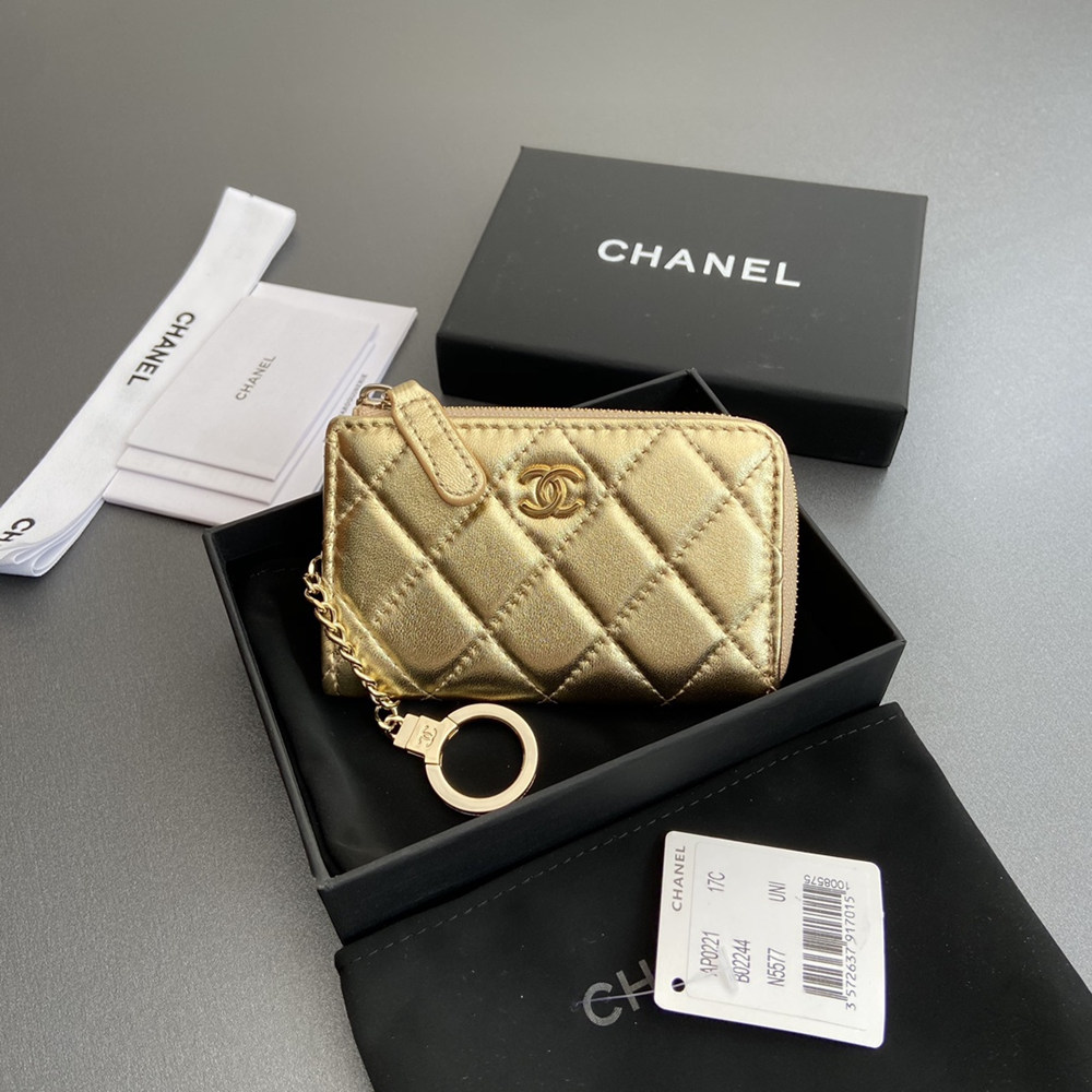 Chanel AP0224 coin purse gold lambskin gold buckle