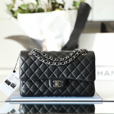 Chanel Flap Bag CF Series Chip Version Black and Silver