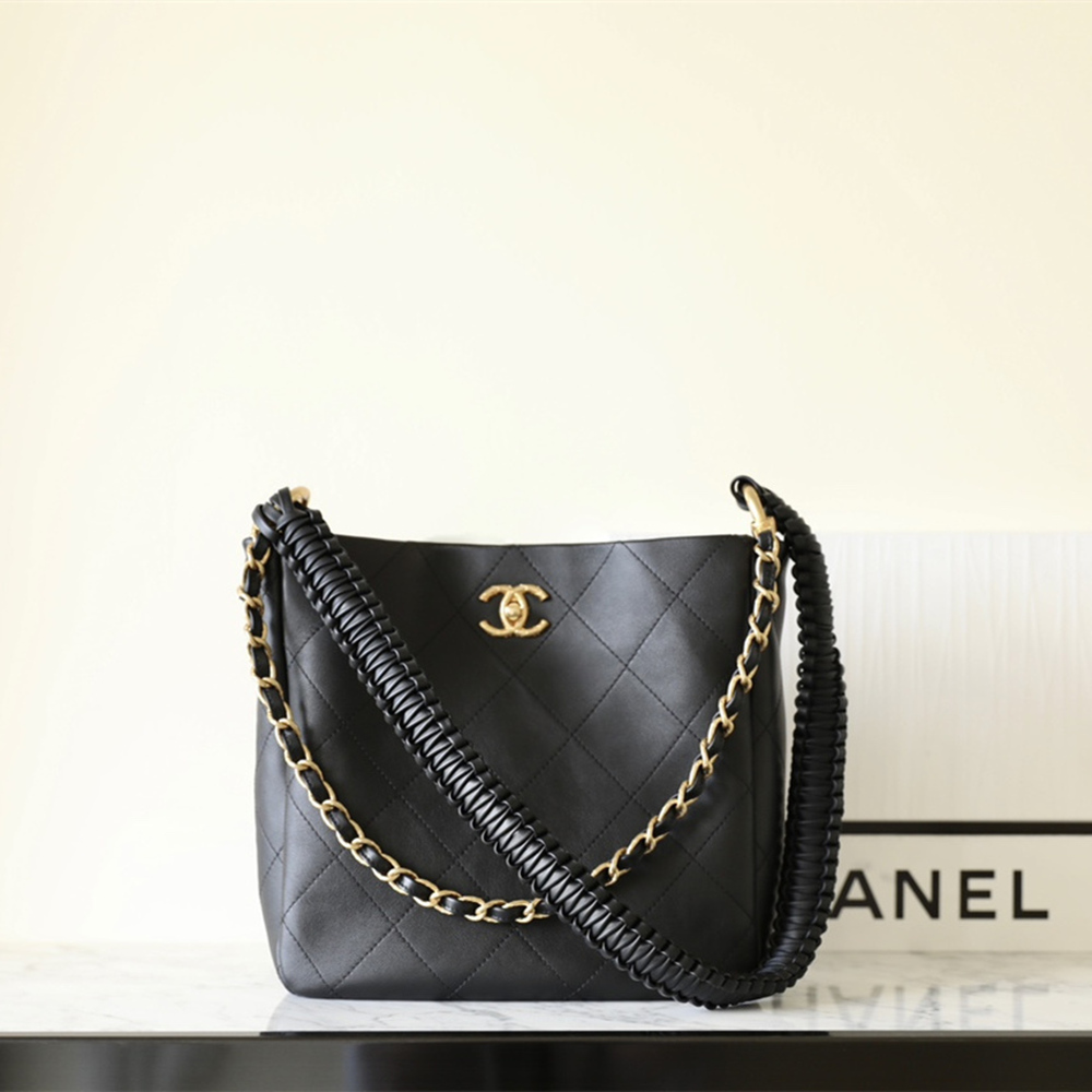 Chanel Shoulder Bag 23A Black and Gold