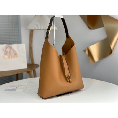 Chloe Marcie Hobo Bag in Brown Grained Leather TDBS2640