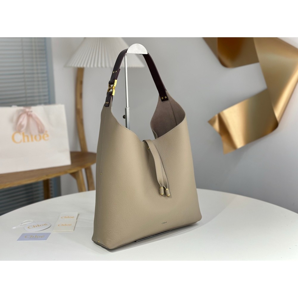 Chloe Marcie Hobo Bag in Grey Grained Leather TDBS2641