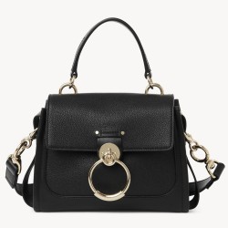 Chloe Mini Tess Day Bag In Black Grained Leather TDBS2660