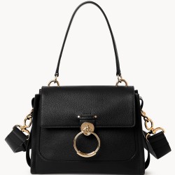 Chloe Small Tess Day Bag In Black Grained Leather TDBS2662