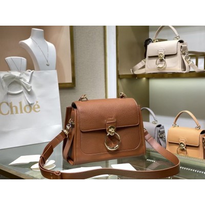 Chloe Small Tess Day Bag In Caramel Grained Leather TDBS2663