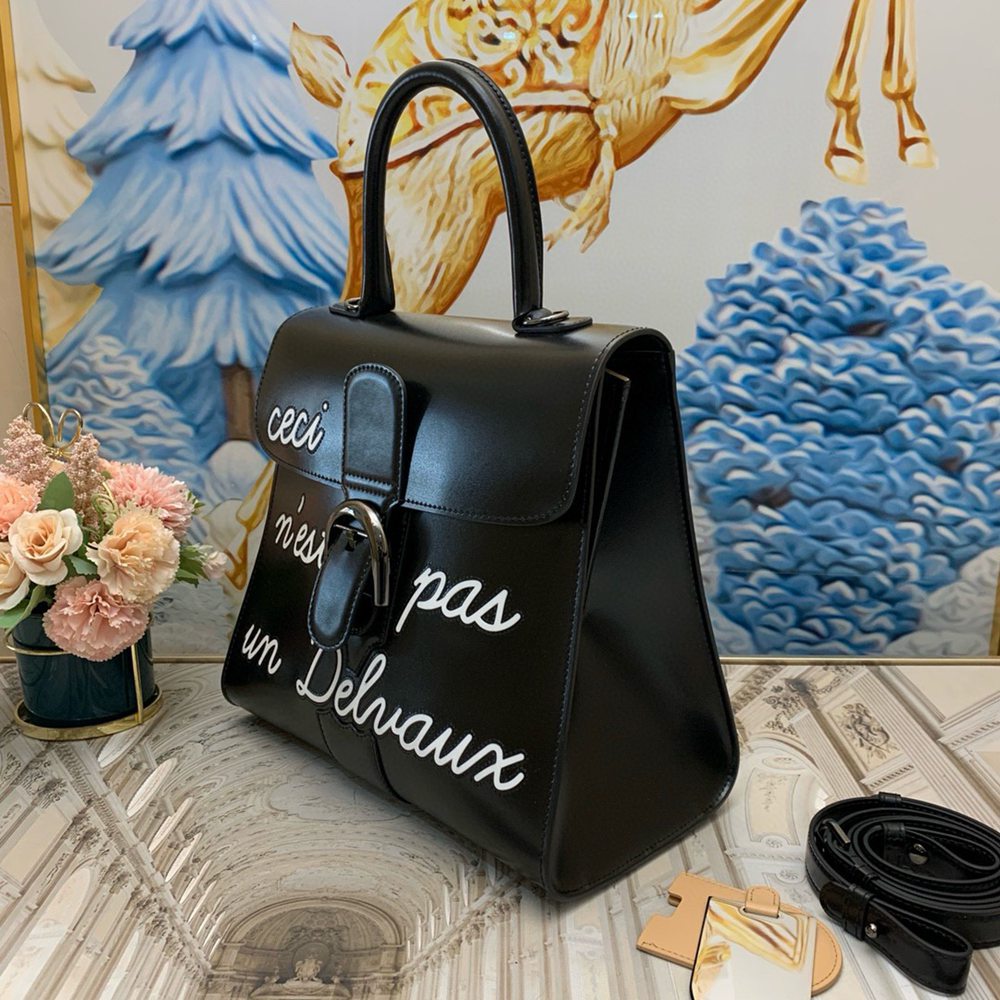 Delvaux Brillant L'Humour MM Bag in Black Box Calf Leather TDBS2707