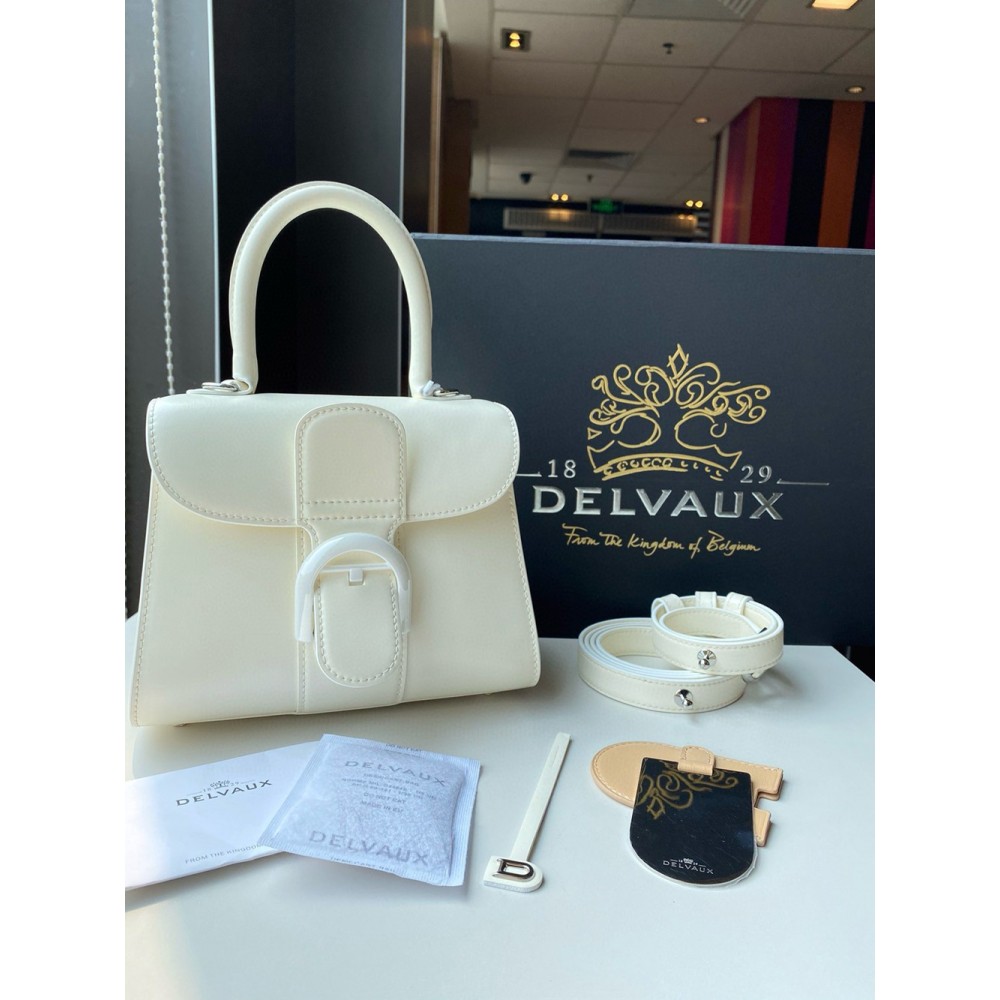 Delvaux Brillant Mini Bag in Ivory Box Calf Leather TDBS2710