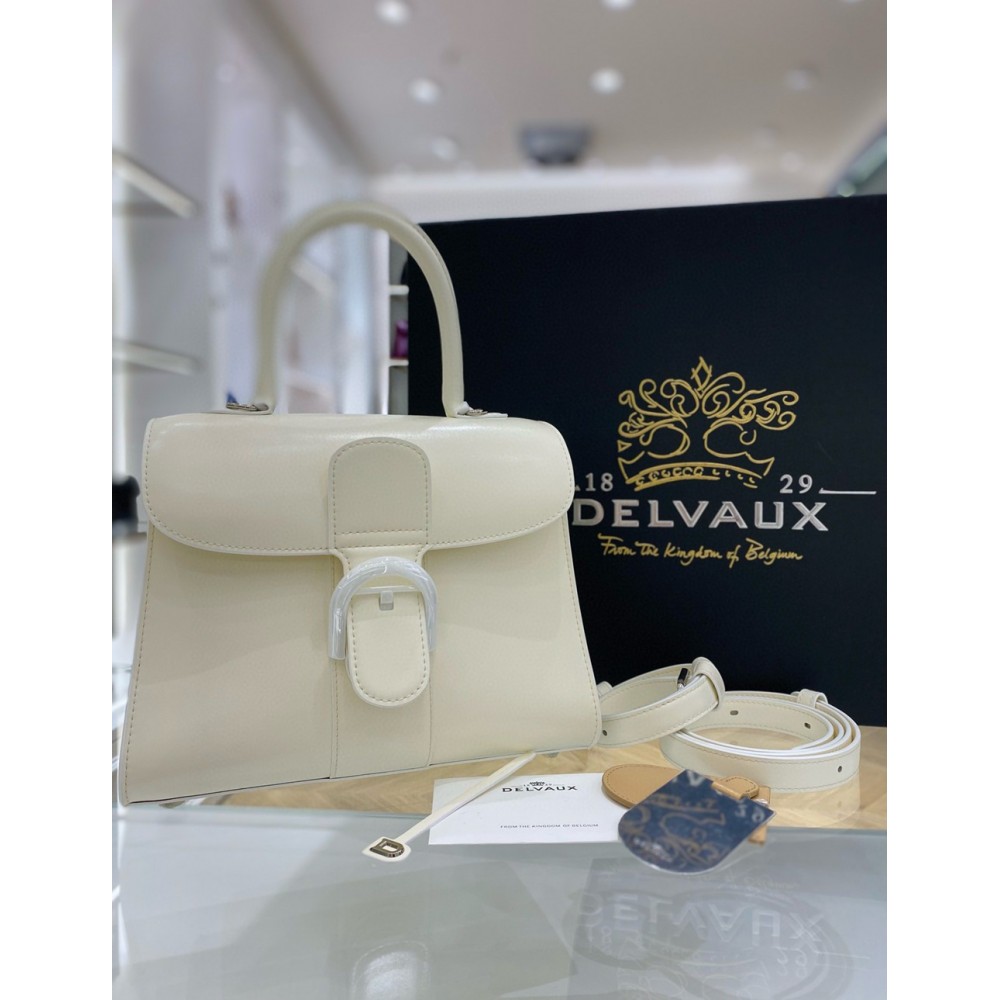 Delvaux Brillant PM Bag in Ivory Box Calf Leather TDBS2716