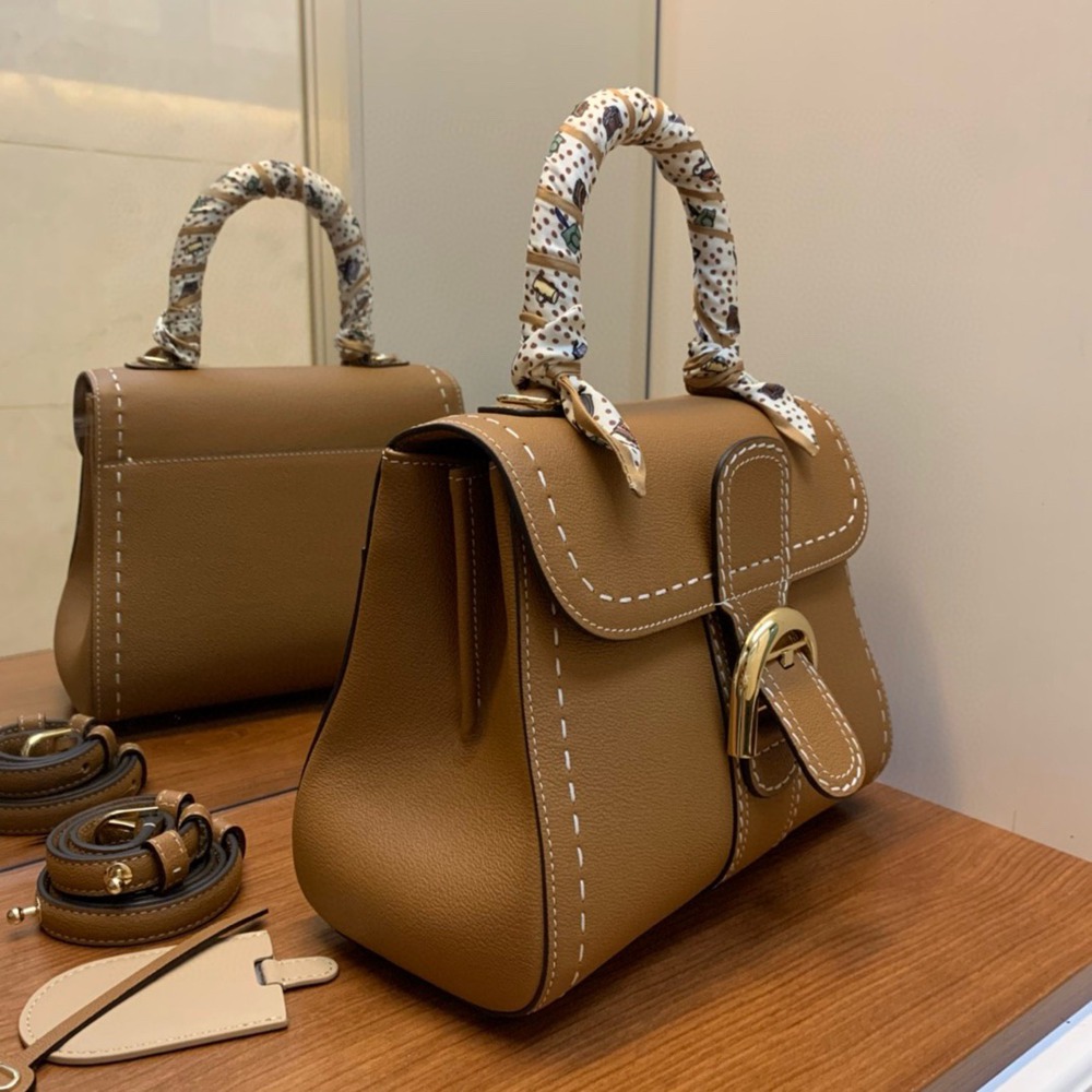 Delvaux Brillant PM Surpique Bag in Brown Rodeo Calf Leather TDBS2724