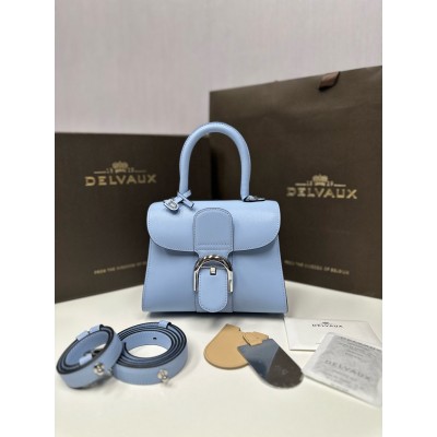 Delvaux Brillant Mini Bag in Azure Box Calf Leather