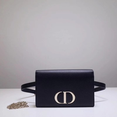 Dior 30 Montaigne 2 In 1 Belt Bag In Black Calfskin TDBS2772