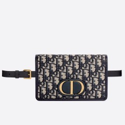 Dior 30 Montaigne 2 In 1 Pouch In Blue Oblique Canvas TDBS25371