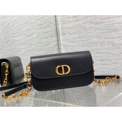 Dior 30 Montaigne Avenue Bag In Black Box Calfskin TDBS2725