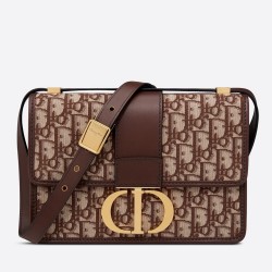 Dior 30 Montaigne Bag In Brown Oblique Jacquard Canvas TDBS2733