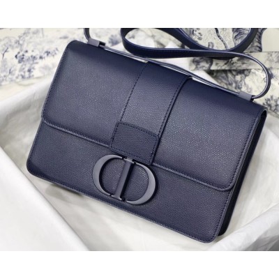 Dior 30 Montaigne Bag In Indigo Blue Matte Grained Calfskin TDBS2738