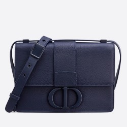 Dior 30 Montaigne Bag In Indigo Blue Matte Grained Calfskin TDBS2738