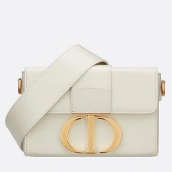 Dior 30 Montaigne Box Bag In White Box Calfskin TDBS2745