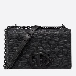 Dior 30 Montaigne Chain Bag In Black Braided Lambskin TDBS2746