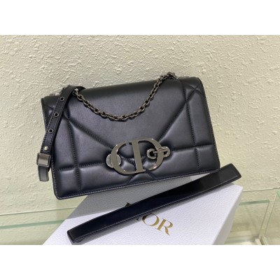 Dior 30 Montaigne Chain Bag With Handle In Black Lambskin TDBS2748