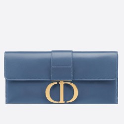 Dior 30 Montaigne Clutch Bag In Denim Blue Calfskin TDBS2751