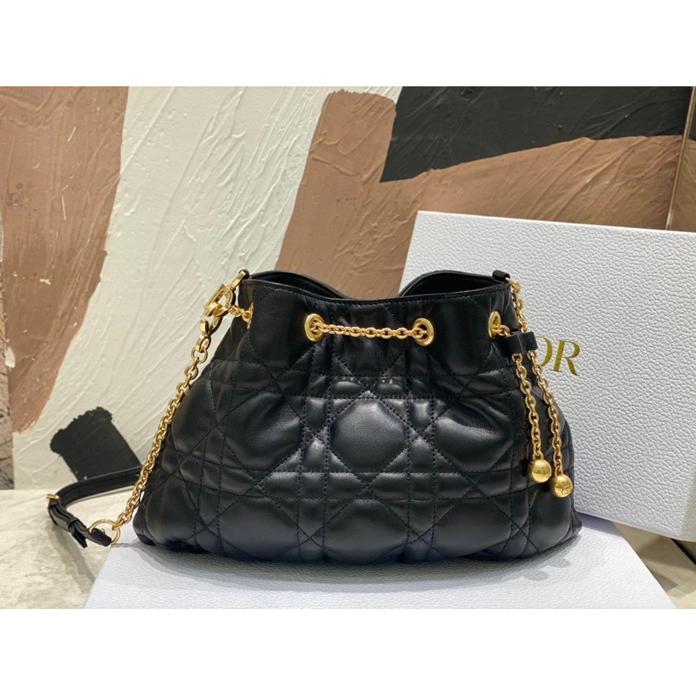 Dior Ammi Medium Bag in Black Macrocannage Lambskin TDBS2762