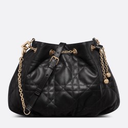 Dior Ammi Medium Bag in Black Macrocannage Lambskin TDBS2762