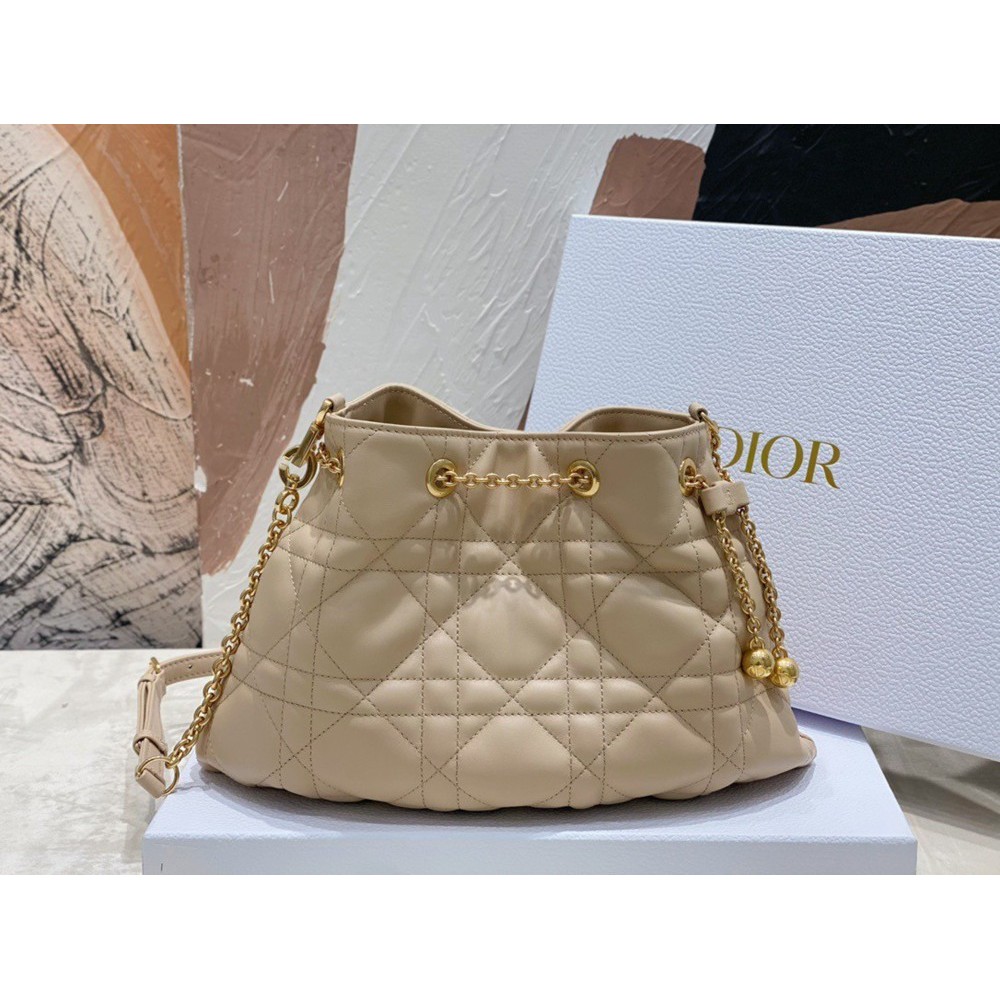 Dior Ammi Medium Bag in Sand Pink Macrocannage Lambskin TDBS2763