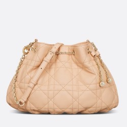 Dior Ammi Medium Bag in Sand Pink Macrocannage Lambskin TDBS2763