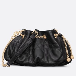 Dior Ammi Small Bag in Black Macrocannage Lambskin TDBS2764