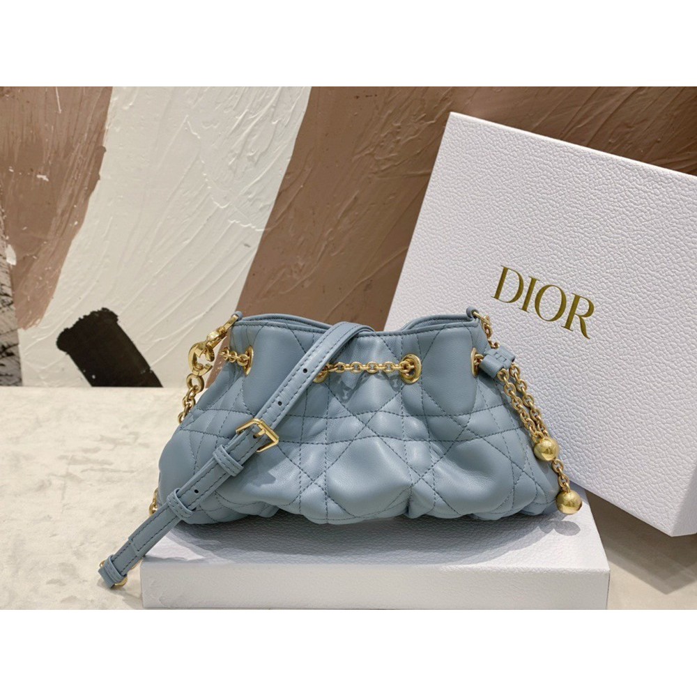 Dior Ammi Small Bag in Blue Macrocannage Lambskin TDBS2765