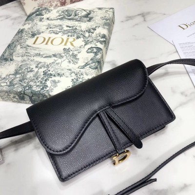 Dior Black Calfskin Saddle Belt Bag TDBS2775