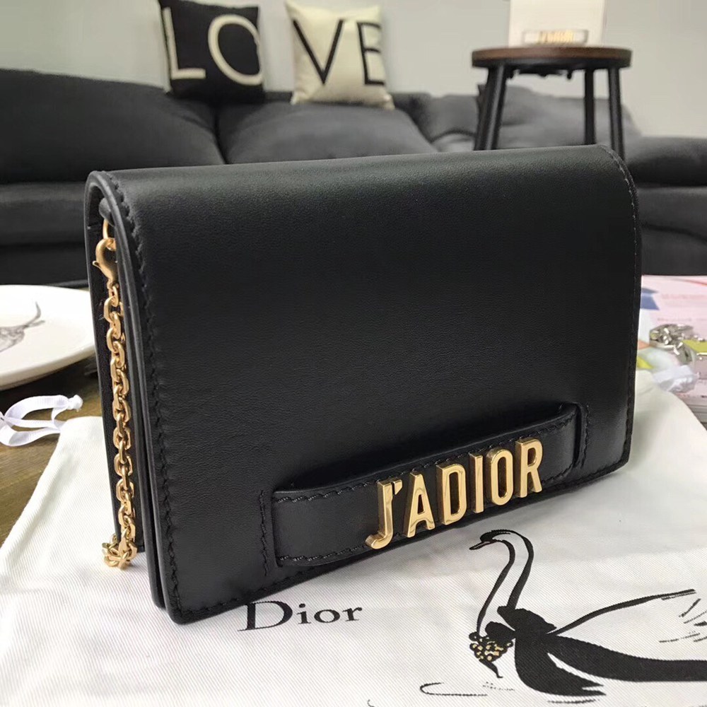 Dior Black J'Adior Wallet On Chain Pouch TDBS25374