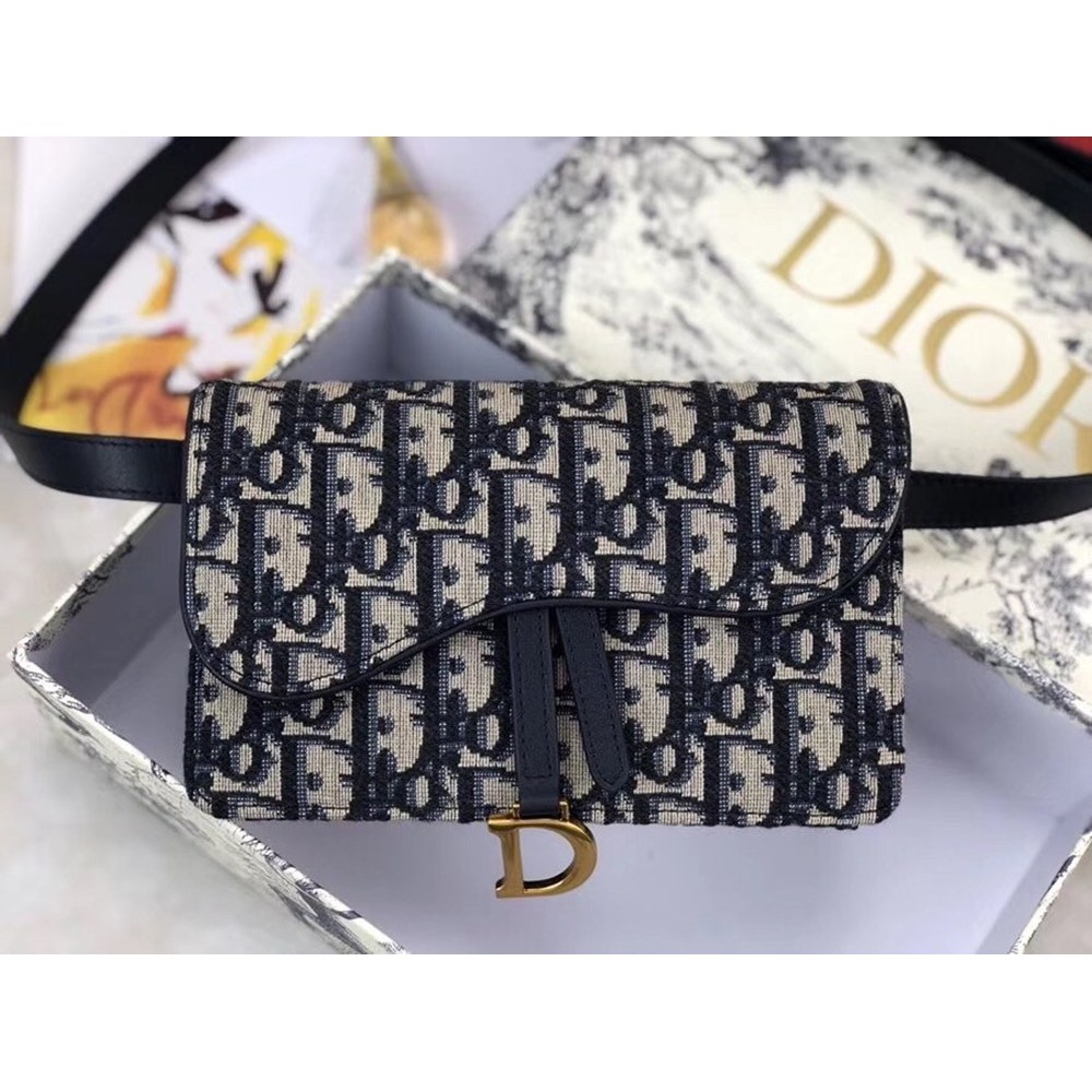 Dior Blue Oblique Saddle Belt Bag TDBS2776