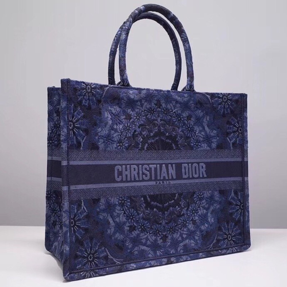 Dior Book Tote Bag In Blue KaleiDiorscopic Canvas TDBS2832