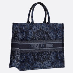 Dior Book Tote Bag In Blue KaleiDiorscopic Canvas TDBS2832