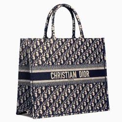 Dior Book Tote Bag In Blue Oblique Canvas  TDBS2834