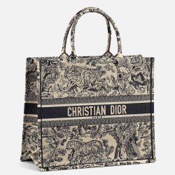 Dior Book Tote Bag In Blue Toile De Jouy Canvas TDBS2837