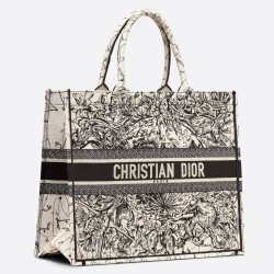 Dior Book Tote Bag In Latte Zodiac Embroidery TDBS2854