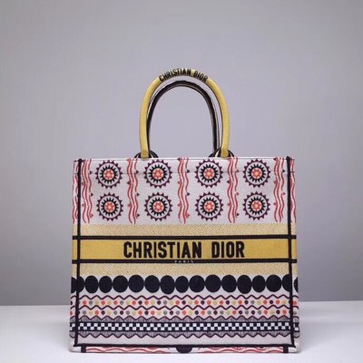 Dior Book Tote Bag In Multicolored Geometric Canvas TDBS2859