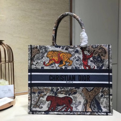 Dior Book Tote Bag In Multicolour Toile De Jouy TDBS2861