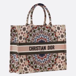 Dior Book Tote Bag In Pink KaleiDiorscopic Canvas TDBS2864