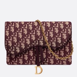 Dior Bordeaux Oblique Saddle Chain Clutch TDBS25403