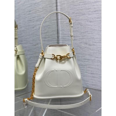 Dior C'est Medium Bag in White Saddle Calfskin TDBS25406