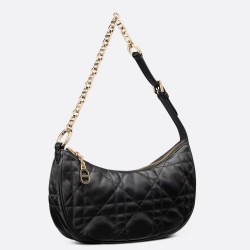 Dior CD Lounge Bag in Black Macrocannage Lambskin TDBS25040