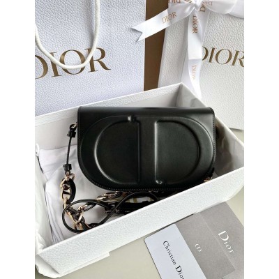 Dior CD Signature Chain Bag in Black Calfskin TDBS25043