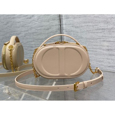 Dior CD Signature Oval Camera Bag in Beige Calfskin TDBS25045