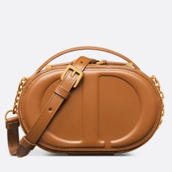 Dior CD Signature Oval Camera Bag in Brown Calfskin TDBS25048